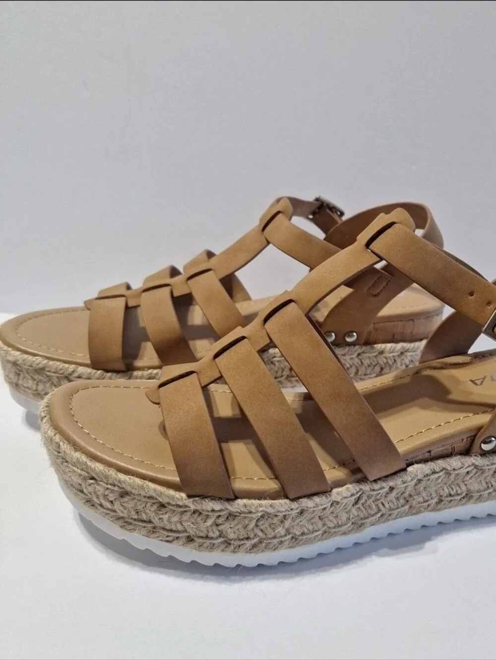 Soda Tan Braided Espadrille Platform Sandals